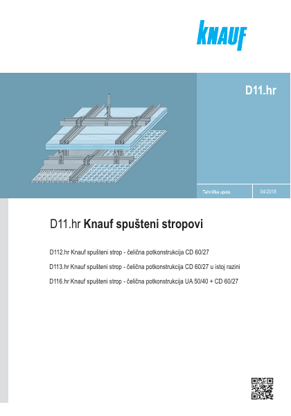 Naslovnica: Knauf D11.hr - spušteni stropovi
