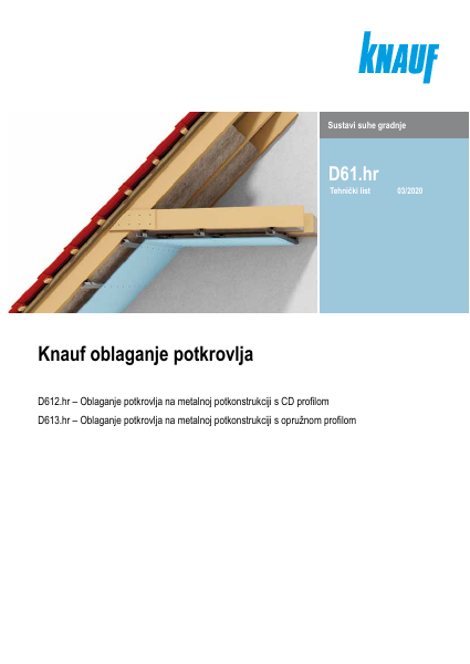 Naslovnica: Knauf D61.hr - oblaganje potkrovlja